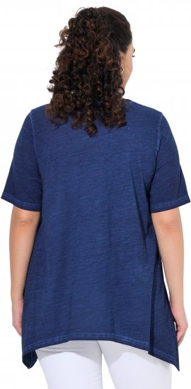 Ulla Popken Sunset Lettering Short Sleeve Graphic Tee Ink Blue - Spausdinti marškinėliai moterims - 