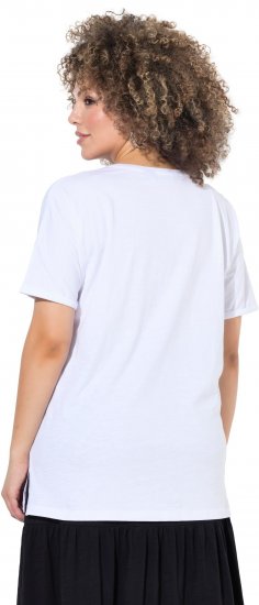 Ulla Popken Bow Short Sleeve Graphic Tee Snow White - Spausdinti marškinėliai moterims - 