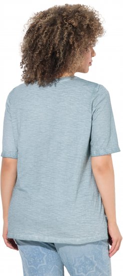 Ulla Popken Paisley Short Sleeve Graphic Tee Light Moss Green - Spausdinti marškinėliai moterims - 