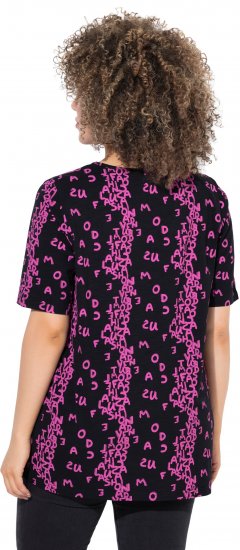 Ulla Popken Letter Print Short Sleeve Tee Magnolia Red - Spausdinti marškinėliai moterims - 