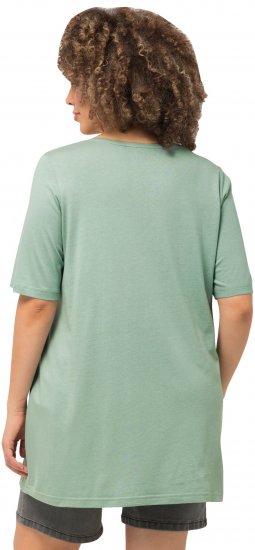 Ulla Popken Essential Front Pleat Tee Light Moss Green - Marškinėliai - 