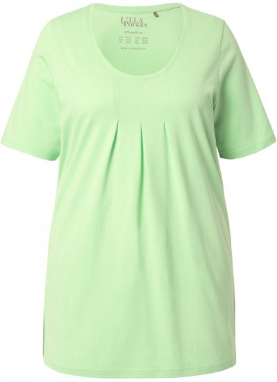 Ulla Popken Essential Front Pleat Tee Light Green - Marškinėliai - 