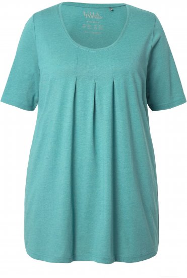 Ulla Popken Essential Front Pleat Tee Green - Marškinėliai - 