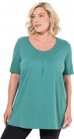 Ulla Popken Essential Front Pleat Tee Green - Marškinėliai - 