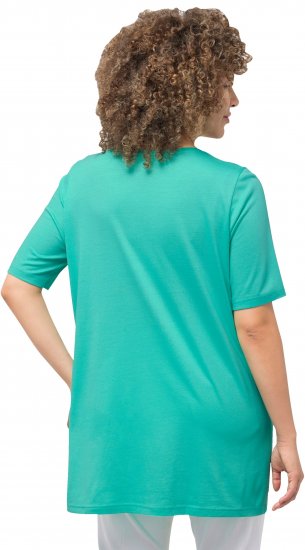 Ulla Popken Essential Front Pleat Tee Turquoise Green - Marškinėliai - 