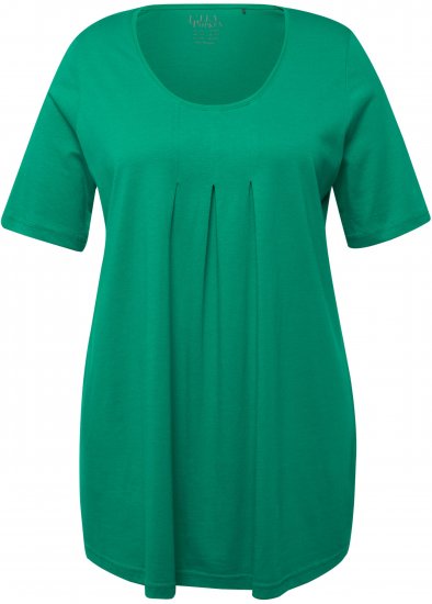 Ulla Popken Essential Front Pleat Tee Emerald Green - Marškinėliai - 
