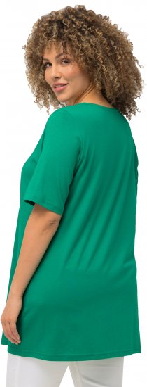 Ulla Popken Essential Front Pleat Tee Emerald Green - Marškinėliai - 