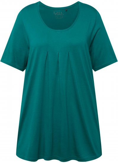 Ulla Popken Essential Front Pleat Tee Dark Emerald - Marškinėliai - 