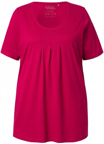 Ulla Popken Essential Front Pleat Tee Dark Raspberry - Marškinėliai - 