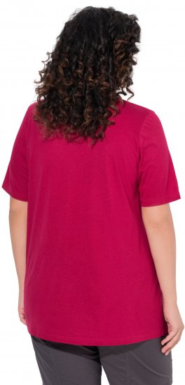 Ulla Popken Essential Front Pleat Tee Dark Raspberry - Marškinėliai - 