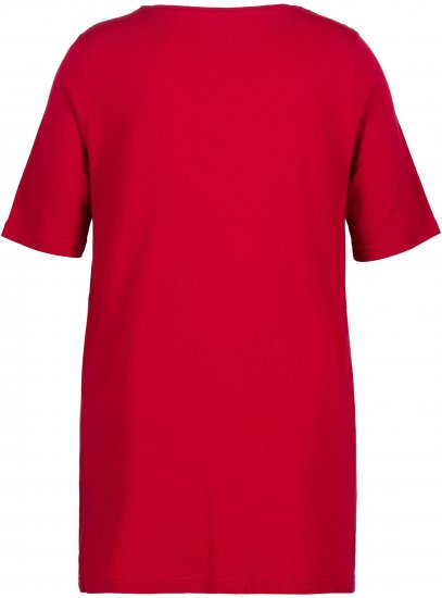 Ulla Popken Essential Front Pleat Tee Poppy - Marškinėliai - 