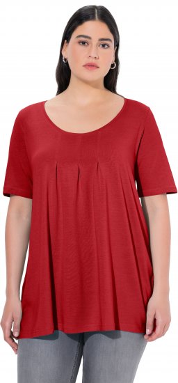 Ulla Popken Essential Front Pleat Tee Poppy - Marškinėliai - 