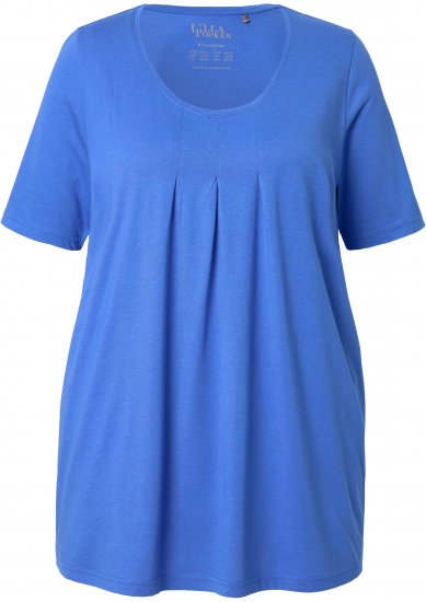 Ulla Popken Essential Front Pleat Tee Peacock Blue - Marškinėliai - 
