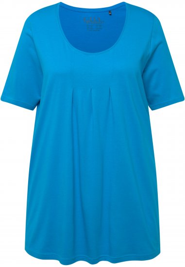 Ulla Popken Essential Front Pleat Tee Sapphire Blue - Marškinėliai - 