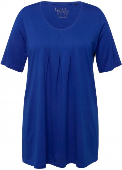 Ulla Popken Essential Front Pleat Tee Cobalt Blue - Marškinėliai - 