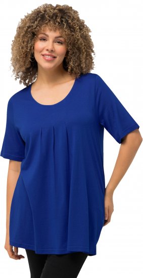 Ulla Popken Essential Front Pleat Tee Cobalt Blue - Marškinėliai - 
