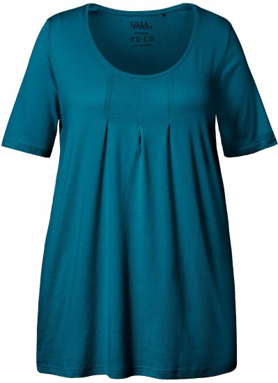 Ulla Popken Essential Front Pleat Tee Cerulean - Marškinėliai - 