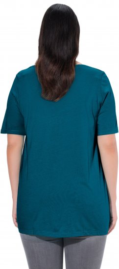 Ulla Popken Essential Front Pleat Tee Cerulean - Marškinėliai - 