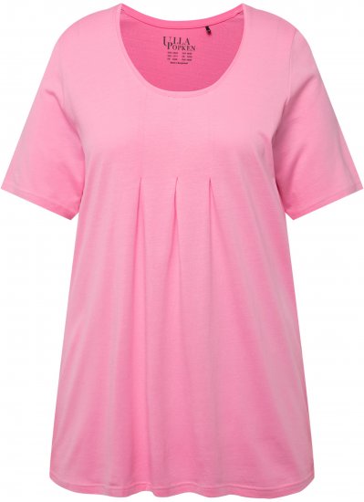 Ulla Popken Essential Front Pleat Tee Light Pink - Marškinėliai - 