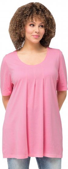 Ulla Popken Essential Front Pleat Tee Light Pink - Marškinėliai - 