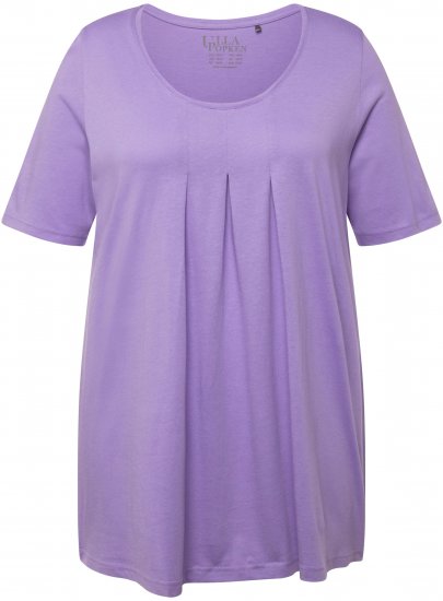 Ulla Popken Essential Front Pleat Tee Pale Lilac - Marškinėliai - 