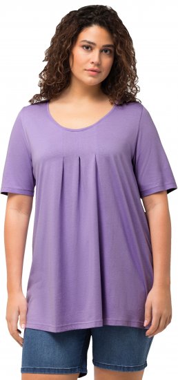 Ulla Popken Essential Front Pleat Tee Pale Lilac - Marškinėliai - 