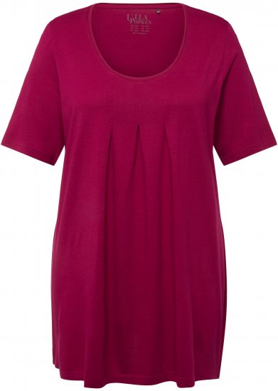 Ulla Popken Essential Front Pleat Tee Magnolia Red - Marškinėliai - 