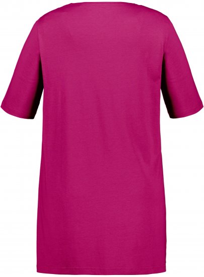 Ulla Popken Essential Front Pleat Tee Magnolia Red - Marškinėliai - 
