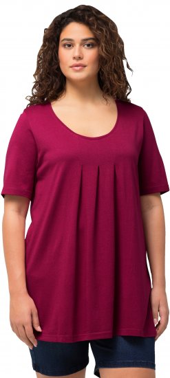 Ulla Popken Essential Front Pleat Tee Magnolia Red - Marškinėliai - 