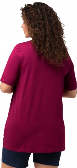 Ulla Popken Essential Front Pleat Tee Magnolia Red - Marškinėliai - 