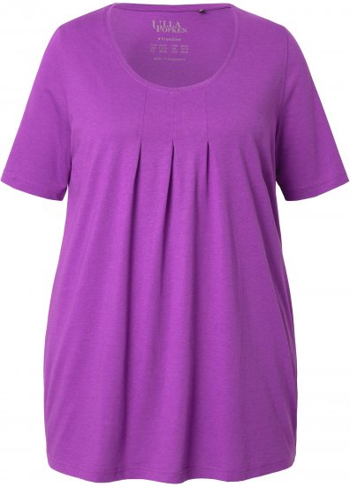 Ulla Popken Essential Front Pleat Tee Purple - Marškinėliai - 