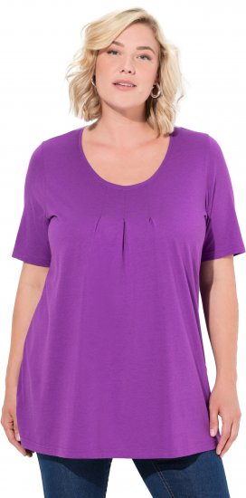 Ulla Popken Essential Front Pleat Tee Purple - Marškinėliai - 
