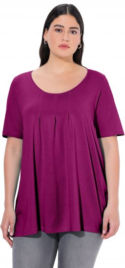 Ulla Popken Essential Front Pleat Tee Berry - Marškinėliai - 