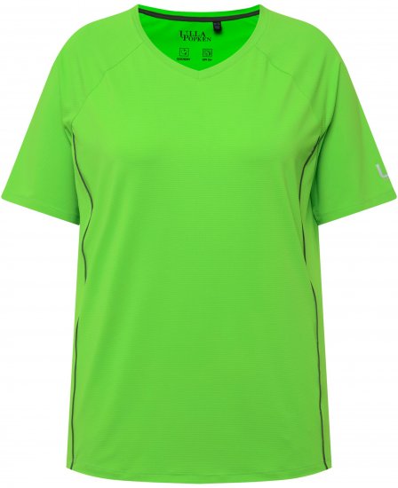Ulla Popken Piping Accent Functional UVP 50+ Stretch Knit Top Light Green - Marškinėliai - 