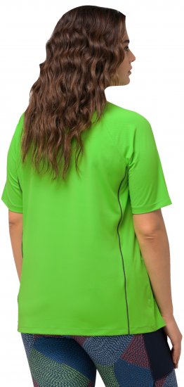 Ulla Popken Piping Accent Functional UVP 50+ Stretch Knit Top Light Green - Marškinėliai - 