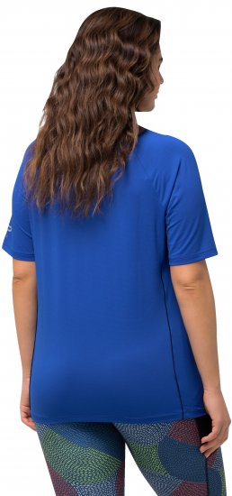 Ulla Popken Piping Accent Functional UVP 50+ Stretch Knit Top Royal Blue - Marškinėliai - 