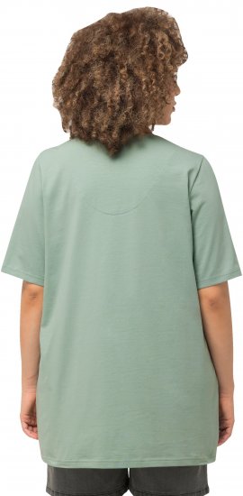 Ulla Popken Essential Notch Neck Stretch Tee Light Moss Green - Marškinėliai - 