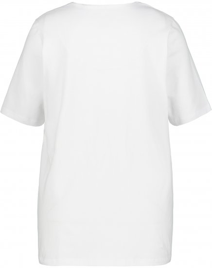 Ulla Popken Essential Notch Neck Stretch Tee Snow White - Marškinėliai - 