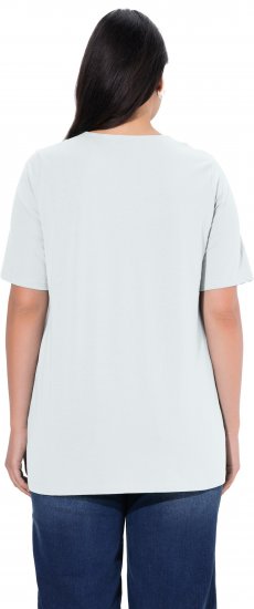 Ulla Popken Essential Notch Neck Stretch Tee Snow White - Marškinėliai - 