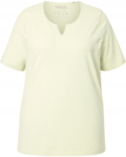 Ulla Popken Essential Notch Neck Stretch Tee Pistachio - Marškinėliai - 