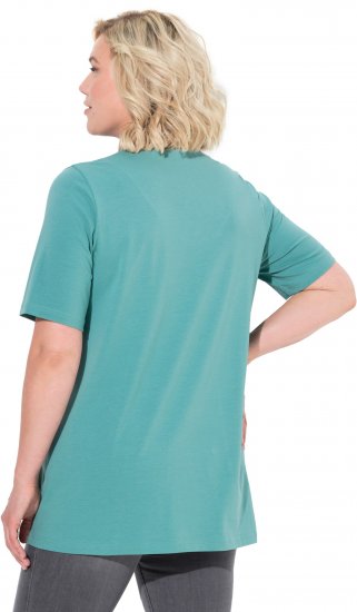 Ulla Popken Essential Notch Neck Stretch Tee Pale Green - Marškinėliai - 