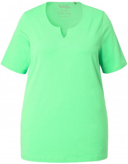 Ulla Popken Essential Notch Neck Stretch Tee Mint Green - Marškinėliai - 