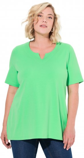 Ulla Popken Essential Notch Neck Stretch Tee Mint Green - Marškinėliai - 