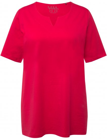 Ulla Popken Essential Notch Neck Stretch Tee Red - Marškinėliai - 