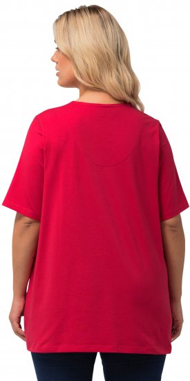 Ulla Popken Essential Notch Neck Stretch Tee Red - Marškinėliai - 