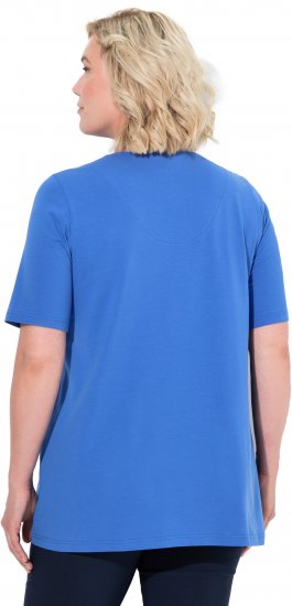 Ulla Popken Essential Notch Neck Stretch Tee Peacock Blue - Marškinėliai - 
