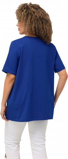 Ulla Popken Essential Notch Neck Stretch Tee Cobalt Blue - Marškinėliai - 