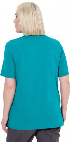 Ulla Popken Essential Notch Neck Stretch Tee Teal - Marškinėliai - 