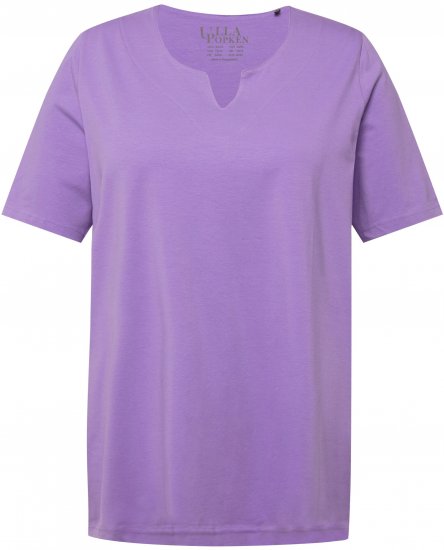 Ulla Popken Essential Notch Neck Stretch Tee Pale Lilac - Marškinėliai - 