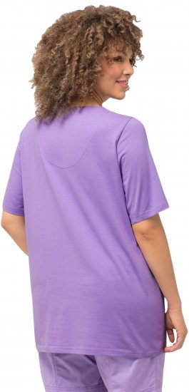 Ulla Popken Essential Notch Neck Stretch Tee Pale Lilac - Marškinėliai - 